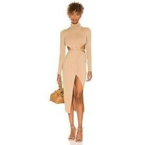 H:ours Cia Midi Dress In Camel NWT NEW - Picture 1 of 8